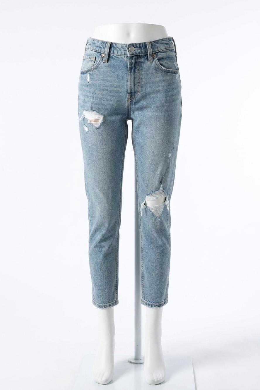 NEW DEAR JOHN DENIM roxie high rise cropped mom jeans in fairmont